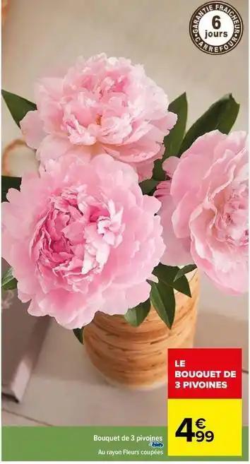 Bouquet de 3 pivoines