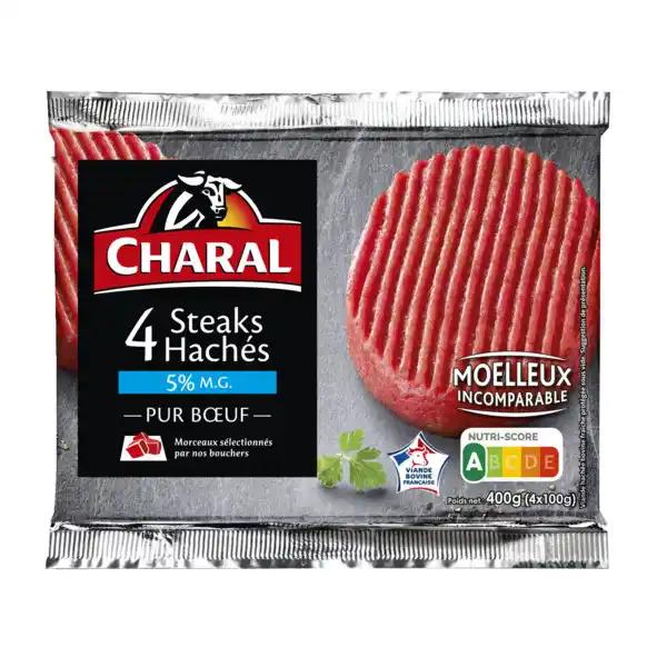 4 steaks hachés pur bœuf 5% M.G. CHARAL