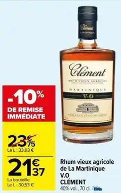 Clément - rhum vieux agricole de la martinique v.o