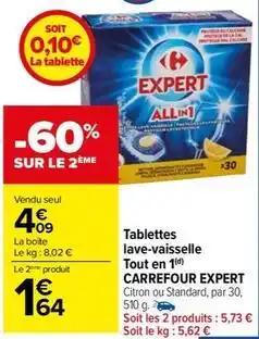 Carrefour - tablettes lave-vaisselle tout en 1 expert