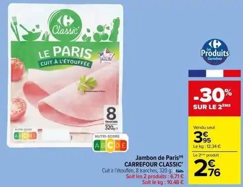 Carrefour - jambon de paris classic