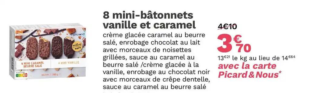 8 mini-bâtonnets vanille et caramel