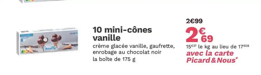 10 mini-cônes vanille
