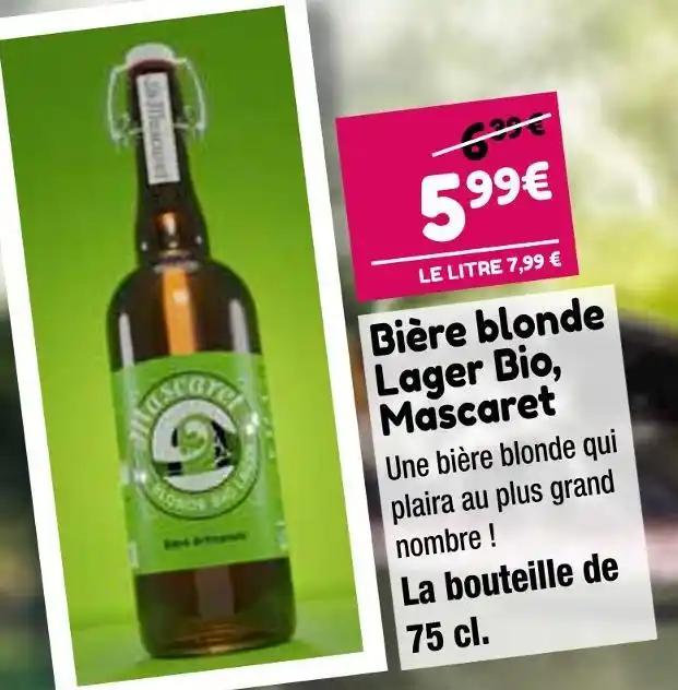 Mascaret Bière blonde Lager Bio