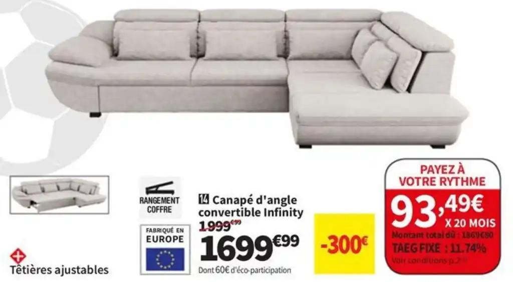 Canapé d'angle convertible Infinity