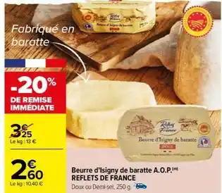 Reflets de france - beurre d'isigny de baratte a.o.p