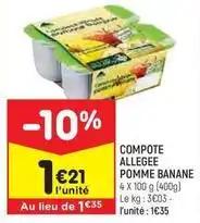 Compote allegee pomme banane