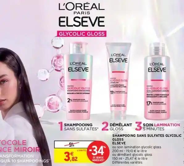L'oréal - shampooing sans sulfates glycolic gloss elseve