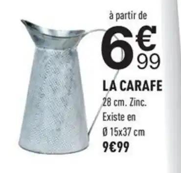 LA CARAFE 28 cm. Zinc.