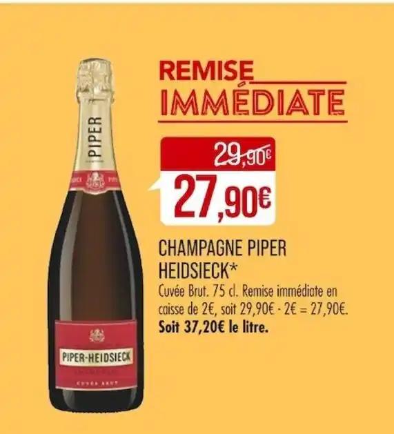 Promotion Exclusives de Champagne piper : Découvrez l'Offre incontournable