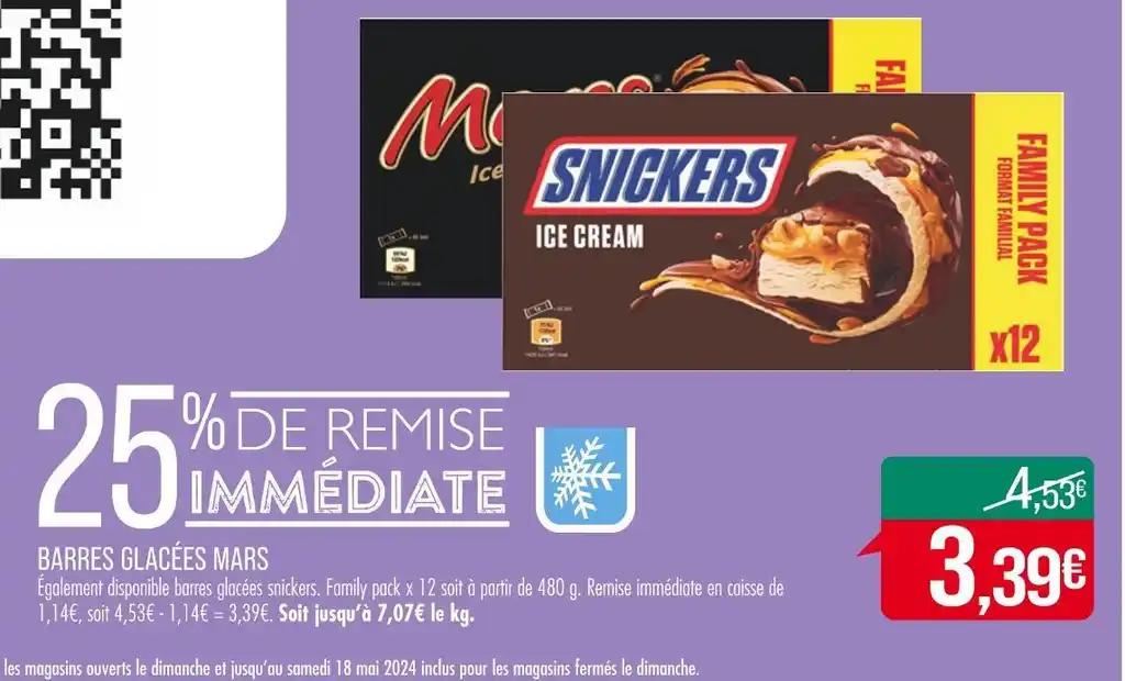 MARS BARRES GLACÉES