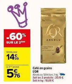 L'or - café en grains