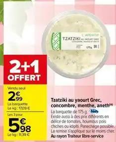 Tzatziki au yaourt grec,concombre,menthe,aneth