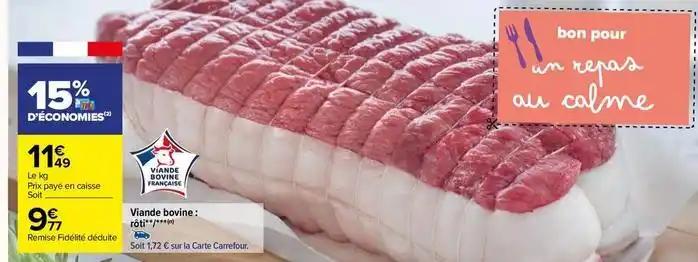 Viande bovine: rôti