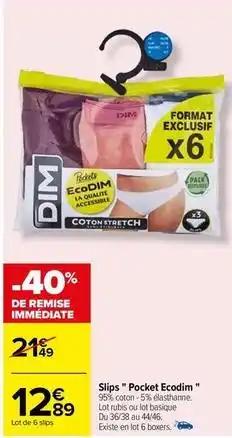 Dim - slips pocket eco