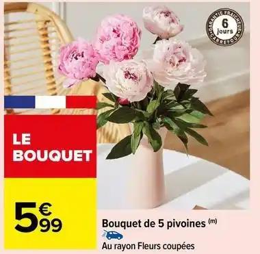 Bouquet de 5 pivoines