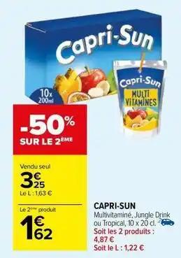 Capri sun - multivitaminé, jungle drink ou tropical, 10 x 20 cl