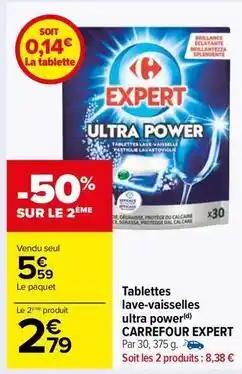 Carrefour - tablettes lave-vaisselles ultra power expert