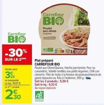 Carrefour - plat préparé bio