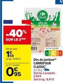Carrefour - dés de jambon classic'
