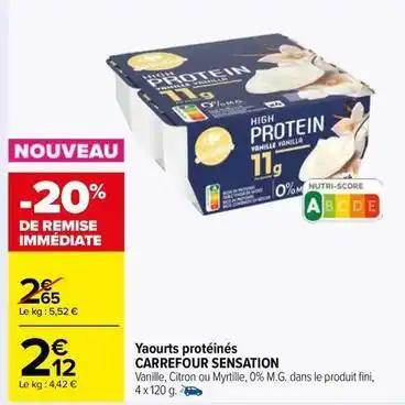 Carrefour - yaourts protéinés sensation