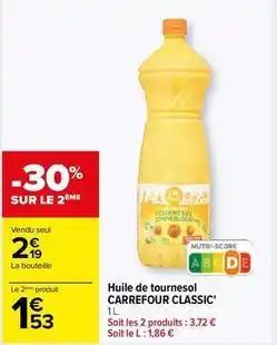 Carrefour - huile de tournesol classic'