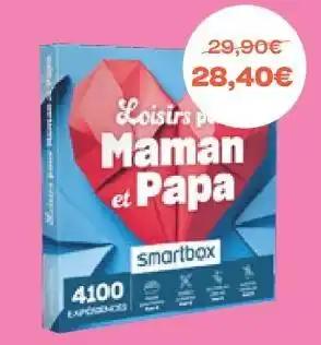 Smartbox -5% de remise sur une sélection de coffrets Loisirs pour Maman et Papa