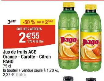 PAGO Jus de fruits ACE Orange - Carotte - Citron
