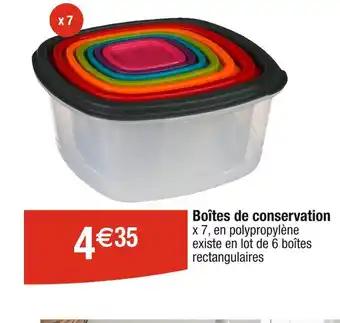 Boîtes de conservation