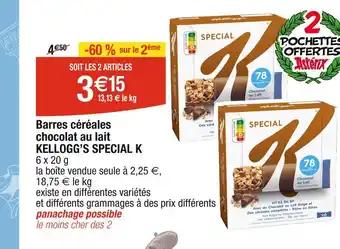KELLOGG’S Barres céréales chocolat au lait SPECIAL K