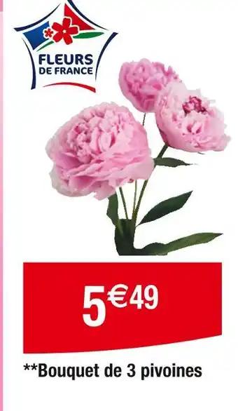 Bouquet de 3 pivoines