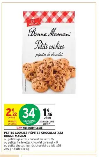 BONNE MAMAN PETITS COOKIES PÉPITES CHOCOLAT X22