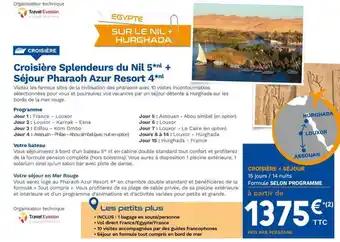 Croisière splendeurs du nil 5 + séjour pharaoh azur resort 4