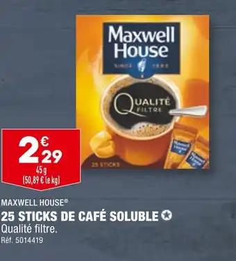 MAXWELL HOUSE 25 STICKS DE CAFÉ SOLUBLE