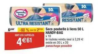 Handy bag - sacs poubelle à liens 50 l