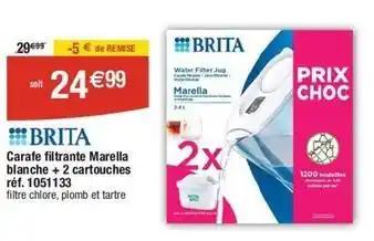 Brita - carafe filtrante marella blanche + 2 cartouches