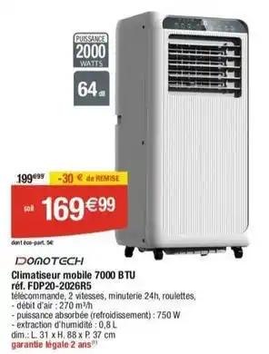 Donotech - climatiseur mobile 7000 btu fdp20-2026r5