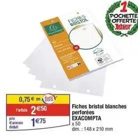 Cora - fiches bristol blanches perforees