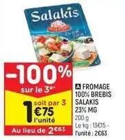 Salakis - fromage 100% brebis 23% mg