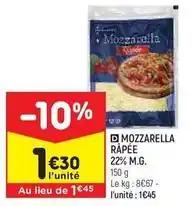 Leader price - mozzarella rapee 22% m.g