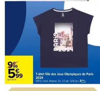 T-shirt fille des Jeux Olympiques de Paris 2024