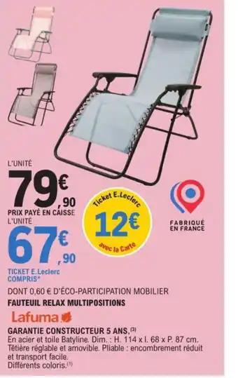 FAUTEUIL RELAX MULTIPOSITIONS