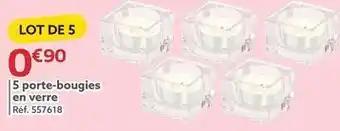 5 porte-bougies en verre