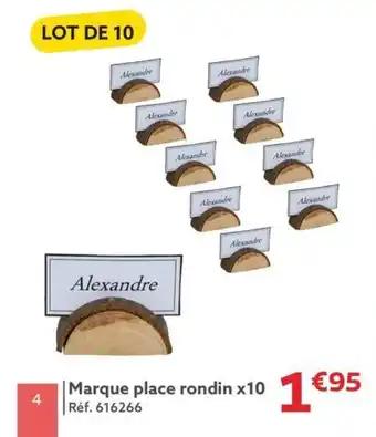 Marque place rondin x10