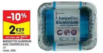 Leader price - barquettes aluminium avec couvercles 0.5l