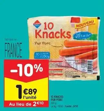Leader price - 10 knacks pur porc