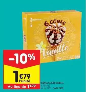 Leader price - cones glaces vanille