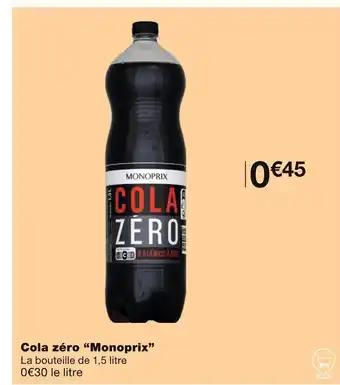 Monoprix Cola zéro