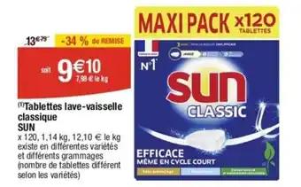 (1)Tablettes lave-vaisselle classique SUN