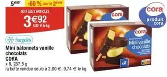 Mini bâtonnets vanille chocolats CORA